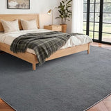 7x10 Large Pure Dark Grey Area Rug Non-Slip Washable for Living Room