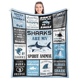 Shark Gifts for Women/Men/Boys/Girls, Unique Shark Lovers Themed Blanket Accessories/Stuff for Kids, Cute Sharks Things Soft Throw 50" x 60"