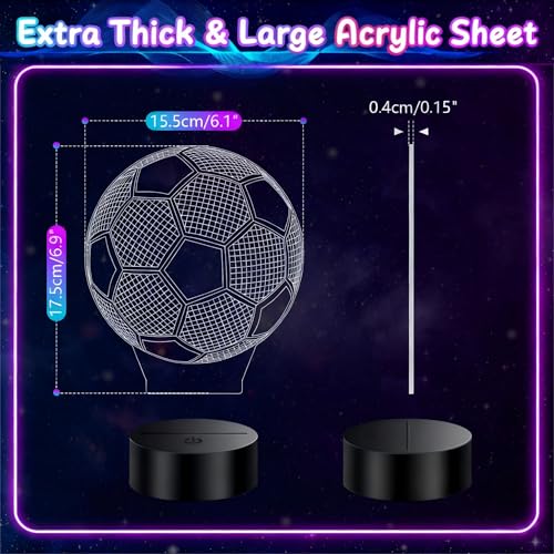 Soccer Gifts for Boys 8-12, 3D Illusion Soccer Lamp Gifts for Kids Teens Boys Girls, 5 6 7 8 9 10 11 12 Year Old Boy Birthday Gifts for Kids Children, Boys Room Decor