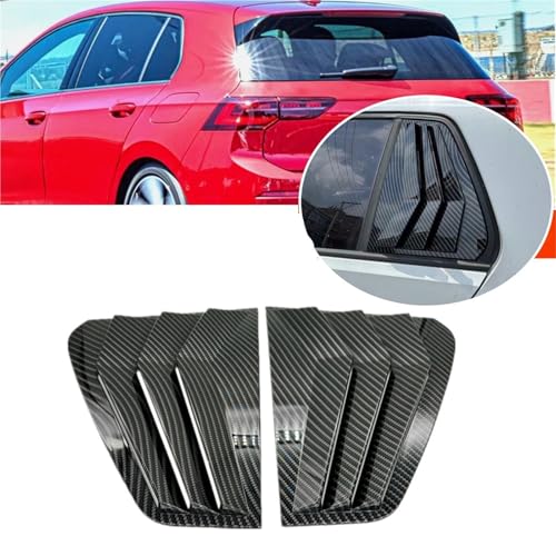 Compatible with VW Golf MK7 MK7.5 2013 2014 2015 2016 2017 2018 2019 Car Exterior Rear Window Louver Cover(Gloss Black)