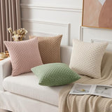 Kevin Textile 2 Packs Spring Decorative Throw Pillow Covers 18x18 Inch for Living Room Couch Bed Spring Sofa Soft Striped Corduroy Square Cushion Case 45x45 cm Farmhouse Boho Home Decor Sage Green