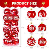Joiedomi 24 Pcs 2.3” Red & White Christmas Ball Ornaments, Shatterproof Plastic Christmas Tree Ornaments, Hanging Decor for Wreath Garland Party Weddings Holidays