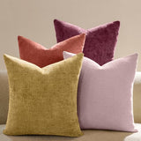 Chenille Throw Pillow Covers 18x18, Set of 4, Fall Colors