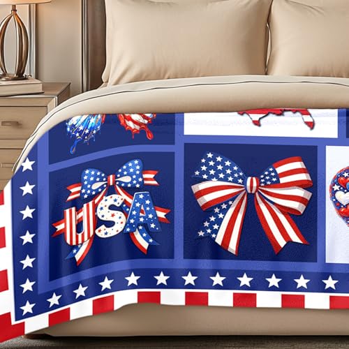 250th Anniversary Decoration, 250th America Birthday Blanket 50"X60", 250 Years Patriotic Throw Blankets for Sofa Couch Room Bed, 1776-2026 Flag Commemorative Independence Gift