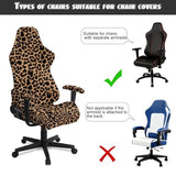 Leopard Print Gaming Chair Covers Cheetah Print Office Chair Covers Slipcovers with Armrest Cover for Gamer Room Decor 4pc/Set