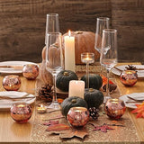 24PCS Rose Gold Votive Candle Holders for Table Centerpieces