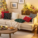 MIULEE Christmas Decorations Pillow Covers 16x16 Black Silver Snowflake
