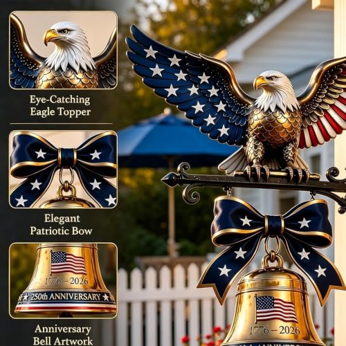 Spirit of Liberty Eagle Bell, 250th Anniversary Eagle Wall Bell (B)