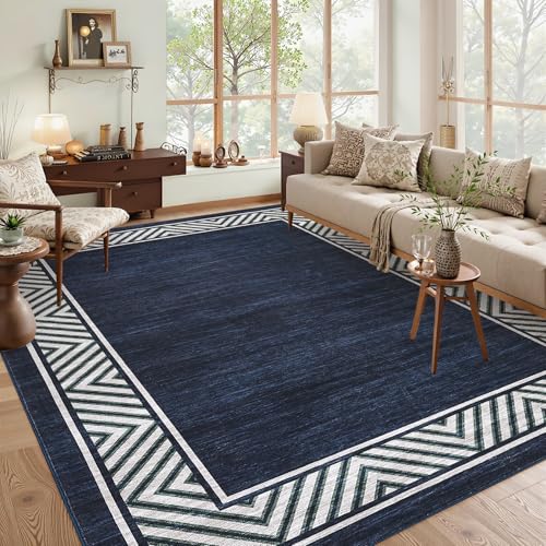 GarveeHome Modern Rugs for Living Room 8x10 Large Bordered Floor Mats