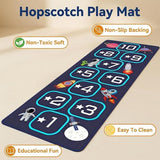 Hopscotch Rug for Kids Indoor, Hop Scotch Mat Non-Slip Carpet, Educational Hopscotch Game Rug with Numbers, Washable Play Mat for Classroom Bedroom, Indoor Hopscotch for Boys Girls