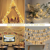 HEYFUNi Warm White Star String Lights,39FT 100LED Plug in Fairy Twinkle Lights with 8 Modes Waterproof for Indoor Christmas Tree, Home, Girls'Room, Garden, Party, Wedding, Classroom Decor(Warm White)