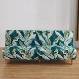 YOPOIY Elegant Printing Futon Cover Rich Textured Futon Slipcover Premium Polyester Armless Sofa Cover with Anti-Slip Foams for Pets, Kids -22-190-230cm