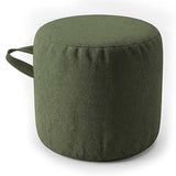 ele ELEOPTION Round Stuffed Pouf Ottoman Poufs with Foam Chunk Filling Pouf Foot Stool Storage Ottoman, 20 X 14 Floor Poufs Foot Rest for Living Room Green