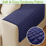 Couch Arm Covers, Sofa Arm Covers, Waterproof Armrest Cover for Sofa, Armchair, Loveseat, Non-Slip Recliner Arm Cover, Sofas Headrest Cover, Arm Chair Covers Set of 2 (Navy Blue, 24"×20")