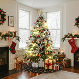 Lanpn Christmas Tree Skirt 36 inch, Velvet Xmas Tree Skirt with Snowflake Winter Christmas Tree Mat for Large Artificial Trees Winter Home Party Holiday Indoor Xmas Decorations (Black, 90cm)