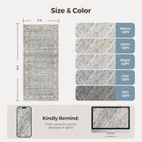 Runner Rug 2x4 Vintage Floral Small Rugs Door Mat, Gray/Light Blue