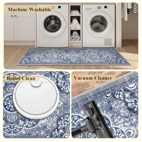 Kitchen Rugs Set 3 Piece, Non Slip Washable Kitchen Mats for Floor