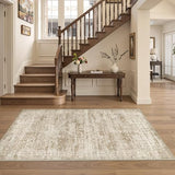 4x6 Area Rug for Entryway,Washable Kitchen Rug,Brown