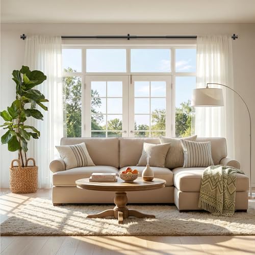Black Curtain Rod 72-144 Inch, 1" Diameter Curtain Rods for Windows, Heavy Duty Long Drapery Rod with Brackets for Bedroom, Living Room, Kitchen, Patio