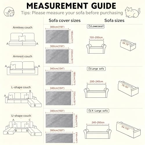 LOllON Velvet Couch Cover for Cats Dogs Kids - 100% Waterproof Cat Scratch Resistant Sofa Cover, Non-Slip Washable Furniture Protector,Ultra Soft Pet-Friendly Slipcover for 3-Seat Sofa 118"x71" Grey