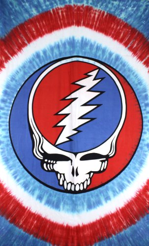 Sunshine Joy Grateful Dead Patriotic Steal Your Face Tie-Dye Tapestry Wall Art Beach Sheet Huge 60x90 Inches