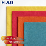 MIULEE Pack of 4 Decorative Outdoor Throw Pillow Covers Linen Waterproof Pillow Covers Summer Farmhouse Cushion Cases for Patio Garden Tent Balcony Couch Sofa 18x18 Inch Red/Turquoise