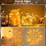2 Pack Fairy Lights Battery Operated, Each 20Ft 60 LED Twinkle Lights with Remote Timer, Silver Wire Mini Fairy Lights for Bedroom Party Wedding Indoor Outdoor (Warm White)