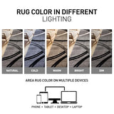 Rugshop Wavy Circles Fade-Resistant Living Room Runner Rug Gray 2' x 10'