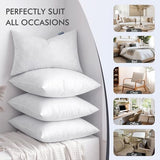 MIULEE Pillow Inserts 20x20 Inch Set of 4, Feather Mix Polycotton with Cotton Fabric Square Decorative Throw Pillows for Couch Bed Sofa