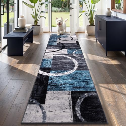 2x8 Washable Modern Abstract Runner Rug Non-Slip for Hallways