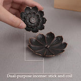 Incense Burner, Incense Holder for Sticks, Brass Lotus Incense Base with Removable Ash Catcher for Home Decor, Meditation, Yoga and Divination