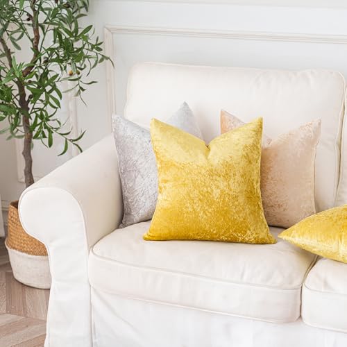 NiNi ALL Velvet Pillow Covers 18x18 Inch, Set of 2 Silver Throw Pillows Decorative Luxurious Cushion Cases for Sofa Bed Chair Couch Living Room Home