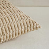 Fancy Homi Decorative Throw Pillow Covers for Bed Couch Bedroom Bench, Soft Corduroy Solid Pillow Case, Rustic Farmhouse Boho Room Decor,20" x 12" (Pack of 1),Tan