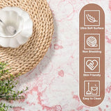 Sofrug Area Rug 5x7 - Vintage Floral Honeycomb Non Slip Backing Carpet - Pink Softer Thicker Faux Wool Rug - Foldable & Machine Washable Rugs for Living Room Bedroom Nursery Room Home Office