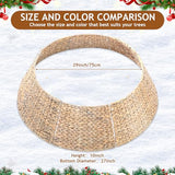 Liliful Christmas Tree Collar Woven Wicker Farmhouse Rustic Tree Skirt Basket Ring for Christmas Decorations (White,42 Inches)