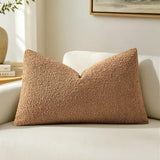 MIULEE Textured Boucle Lumbar Pillow Cover for Bed 14x20 Brown