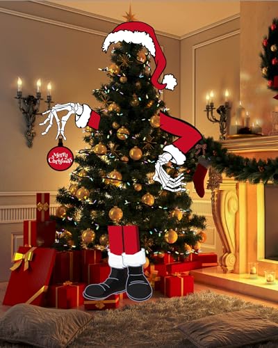 OFIHIDO Large Christmas Tree Topper,Gothic Halloween Christmas Decor for Tree,Halloween Christmas Decorations