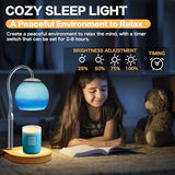 Candle Warmer Lamp with Timer 2H/4H/8H, Adjustable Height Dimmable Candle Lamp with 2 Bulbs, Wax Melt Warmer for Jar Candles, House Warming, Home Decor, Christmas Gifts for Women, Mom(Ocean)
