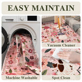 8x10 Washable Area Rug for Living Room, Floral Non-Slip Non-Shedding & Easy Care, Large Soft Low Pile Indoor Floor Carpet for Living Room, Bedroom, Farmhouse, Dining Room, Kids Playroom, Pink