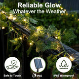 OMIKA 66FT 200LED Vine Fairy Lights Solar Powered, 19 Modes & Timer Ivy String Lights with Remote, Green Leaf Lights for Indoor Bedroom Classroom Office Wall Garden Party Wedding Decor (Warm White)