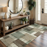 Washable 2x6 Runner Rug for Hallway Kitchen Bedroom, Green