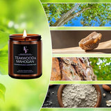 Teakwood & Mahogany Candle, Scented Candle for Home Soy Wax Candle, Aromatherapy Candle Gifts, 7oz