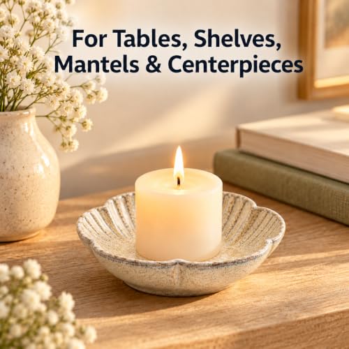 BEUNAIZER Ceramic Pillar Candle Holder Plate, Decorative Candlestick Holder
