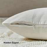 Pack of 2 Faux Linen Throw Pillow Covers 12x20 Inch,Cream