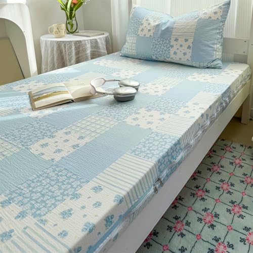 Printed Queen Floor Futon Mattress Cover with Zipper, Comfy Zippered Futon Cover for Japanese Futon Floor Mattress, Thai/Korean Sleep Mat Cover Super Soft Futon Cover,D,120x200cm/47x79in