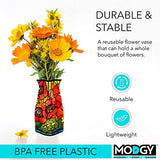 MODGY Collapsible and Expandable Plastic Flower Vase, Unbreakable, Foldable, Decorative Modern Centerpieces, Table Decorations, Louis C. Tiffany Poppies, 1 Pack