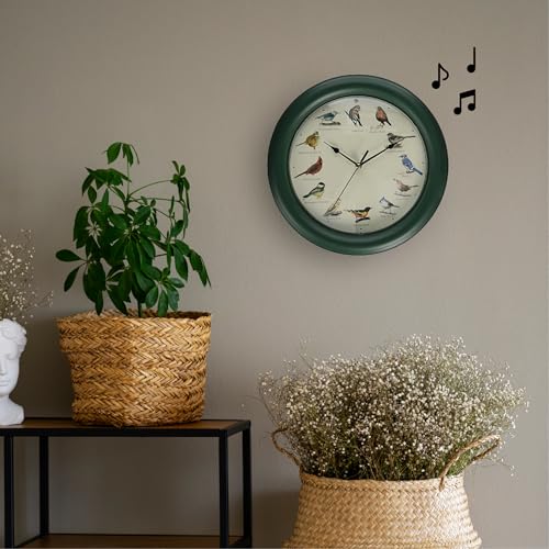 Mark Feldstein, The Original Singing Bird Clock, 10.7 Inch, Green