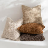 MIULEE Decorative Faux Fur Pillow Covers Sherpa 18x18 Bronze