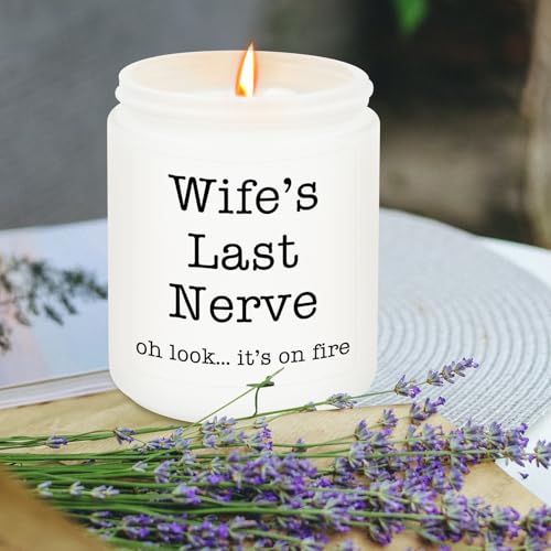 Homsolver Gifts for Wife from Husband, Funny Birthday, Mothers Fathers Day, Christmas, Anniversary, Valentines, Romantic Lavender Scented Candles