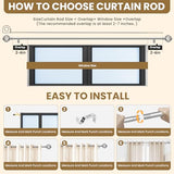 Luvenia Silver Decorative Curtain Rods, 28 to 48 Inch (2.3-4Ft), Small Curtain Rod For Bedroom, Living Room, Kitchen, Farmhouse